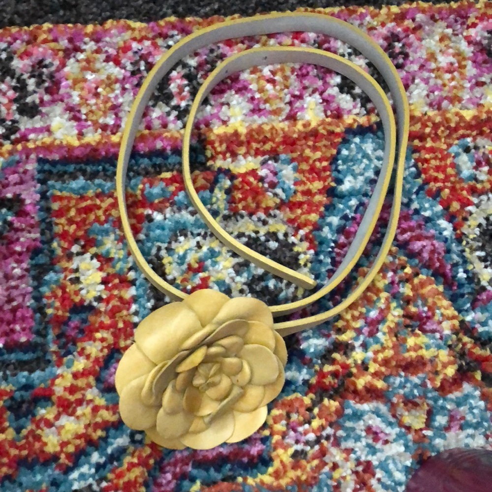 ADA mustard belt with flower detail